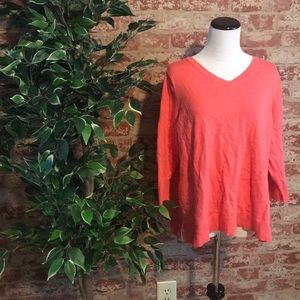 Salmon V Neck Sweater